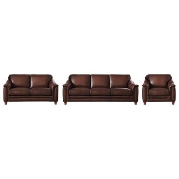 Hydeline Belfast 3-Piece Stationary Living Room Set in Caramel Brown, , large