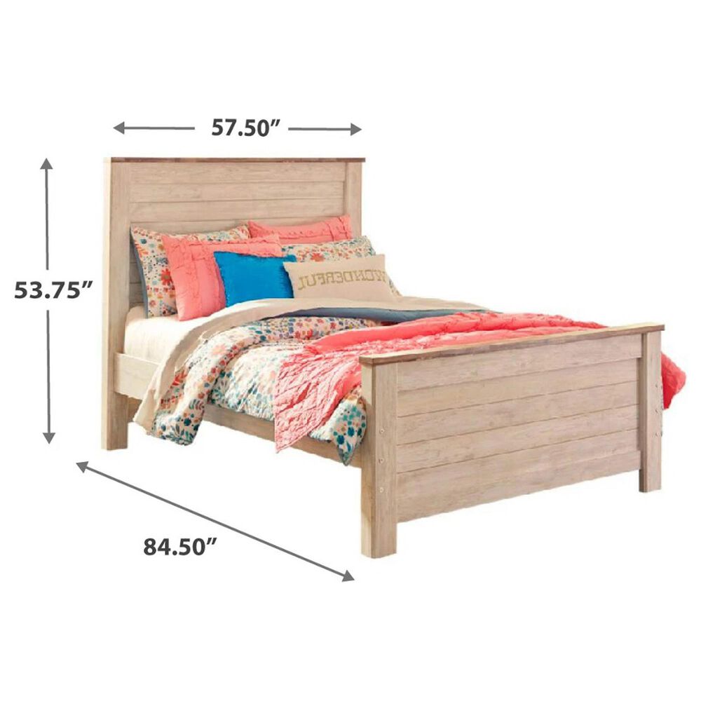 Ashley Willowton Full Panel Bed in Whitewash, , large