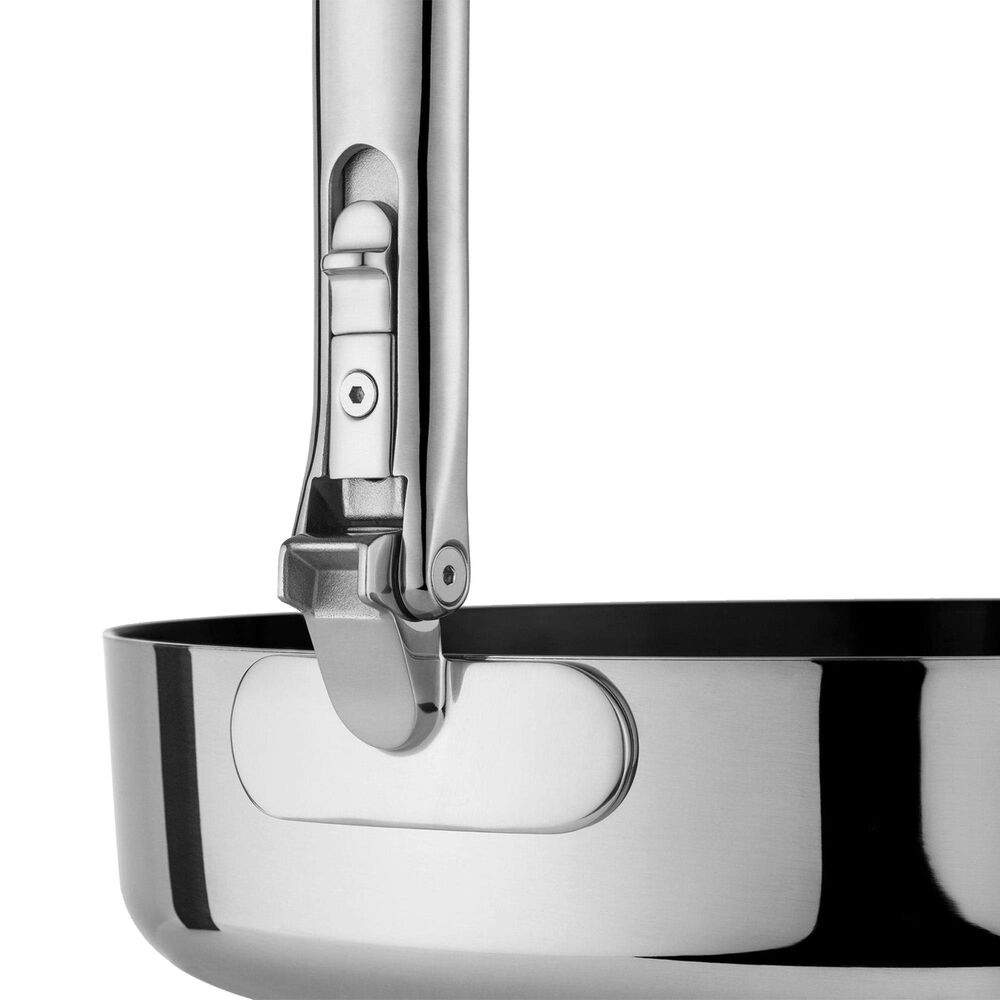 Joseph Joseph Space Steel 11&quot; Non-Stick Frying Pan with Folding Handle and Lid in Stainless Steel, , large
