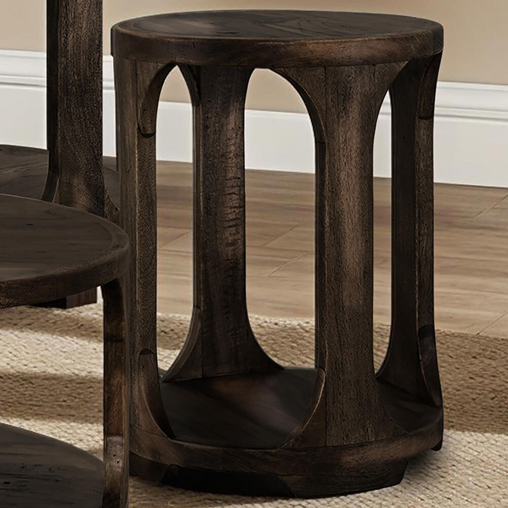 Fallridge Balam 1-Shelf Chairside Table in Stained Dark, , large