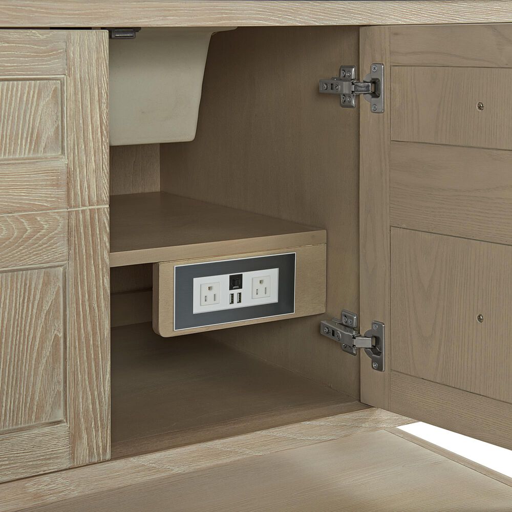 James Martin Vanities Breckenridge 60&quot; Single Bathroom Vanity in Whitewashed Oak with 3 cm Ethereal Noctis Quartz Top and Rectangular Sink, , large