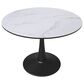 Leisuremod Leisuremod Bristol 40 round dining table Black base with marbled MDF top, , large