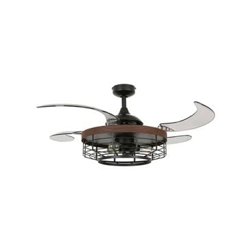 Beacon Lighting Montclair 48" Ceiling Fan with Koa Trim AC and Light in Matte Black, , large