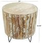 Maple and Jade End Table with Metal Hairpin Legs in Brown, Whitewashed, Blue and Black, , large