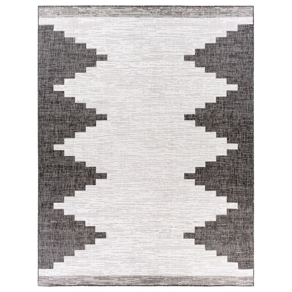Surya Eagean EAG-2356 Black, Off-White and Charcoal 8"10" x 12" Indoor/Outdoor Area Rug, , large