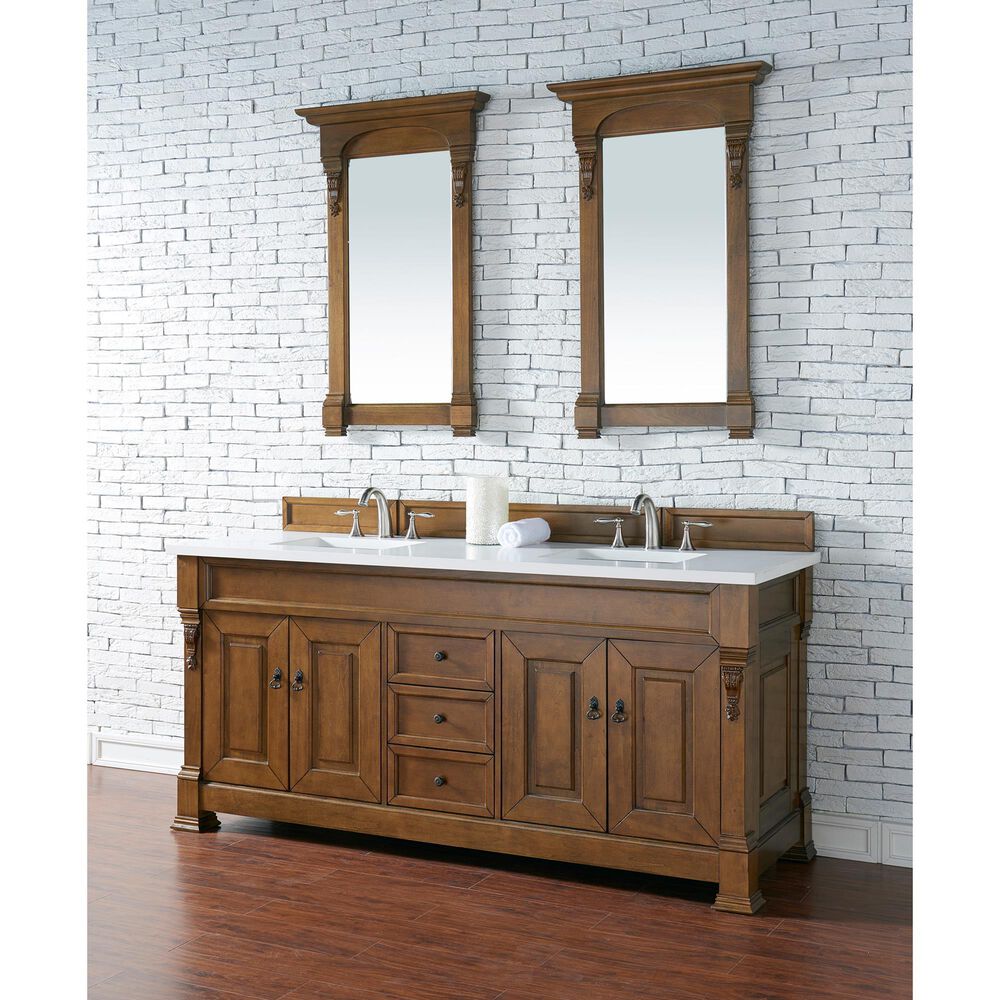 James Martin Brookfield 72" Double Bathroom Vanity in Country Oak with