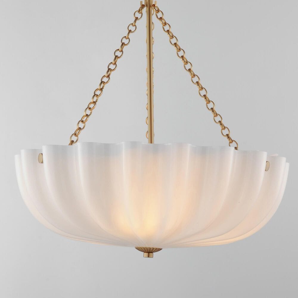 Maxim Lighting Bundt 3-Light Convertible Semi-Flush in White and Natural Aged Brass, , large