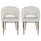 LumiSource Renee Arm Chair with White Faux Leather Cushion in Gold (Set of 2), , large