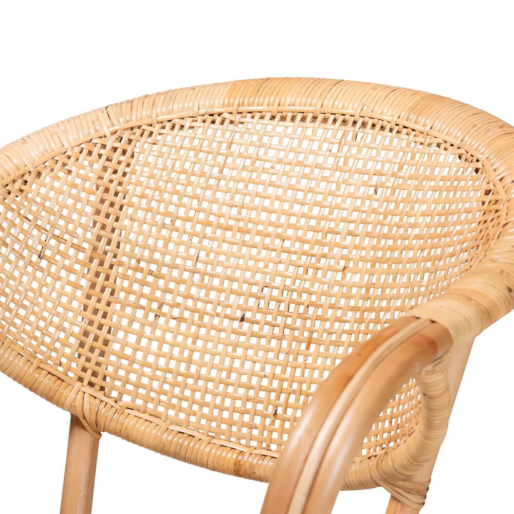 Baxton Studio Varick Arm Chair in Natural Brown, , large