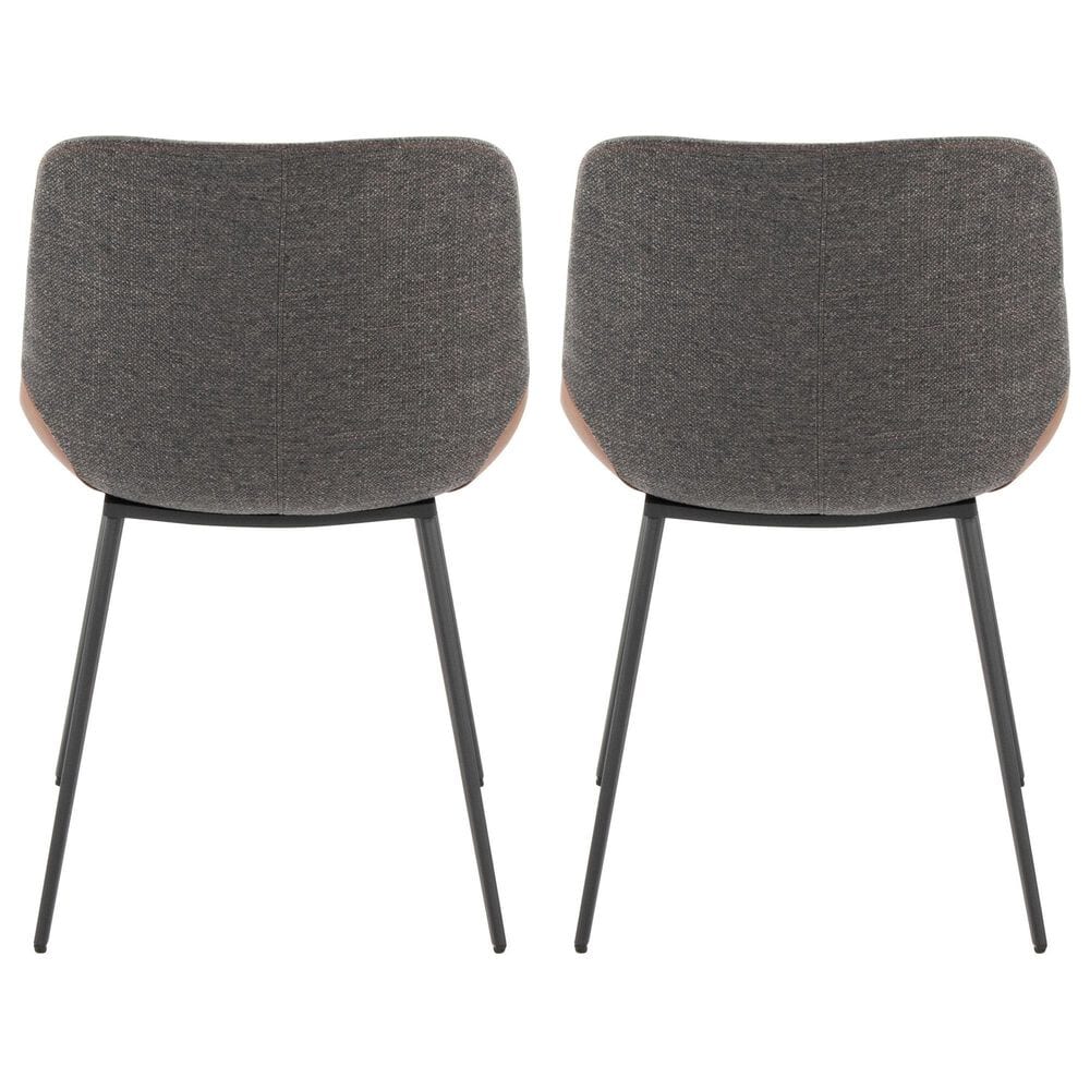 Lumisource Outlaw Side Chair with Brown and Grey Cushion in Black (Set of 2), , large