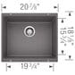 Blanco Precis 21" Single Bowl Kitchen Sink in Cinder, , large