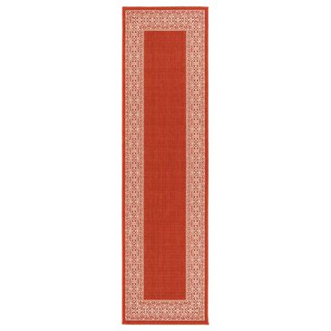 Kaleen Rugs Amalie  2"2" x 8" Tangerine and Ivory Indoor/Outdoor Runner, , large