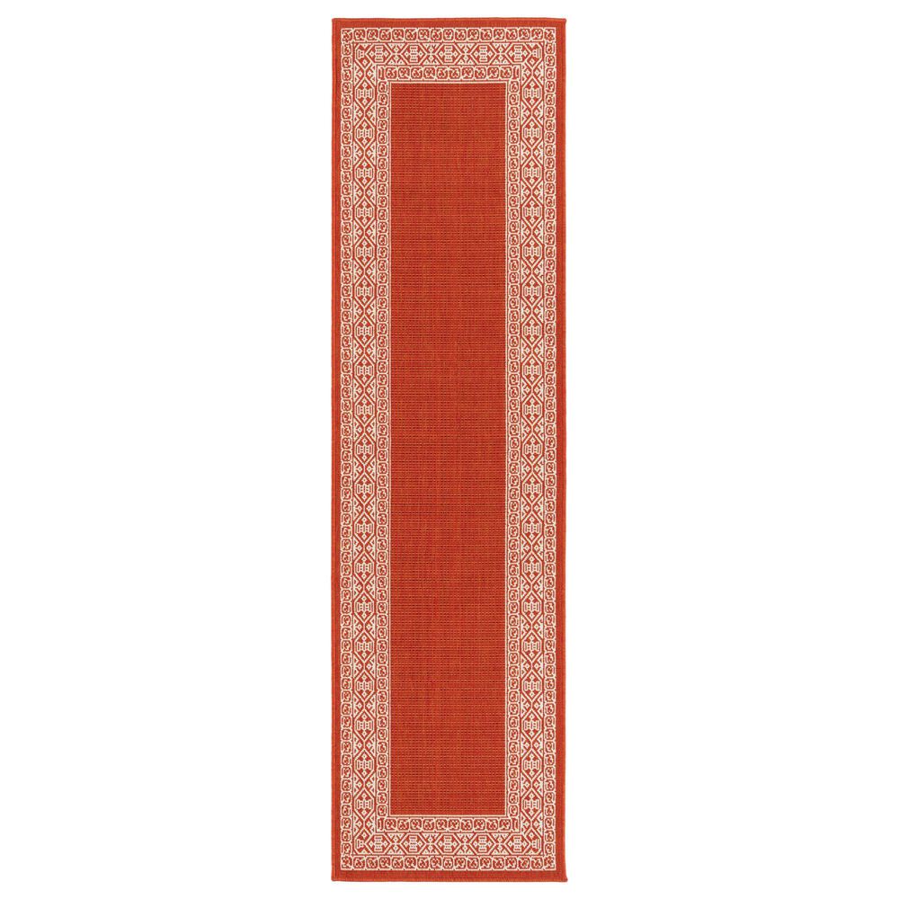 Kaleen Rugs Amalie 2"2" x 8" Tangerine and Ivory Indoor/Outdoor Runner, , large
