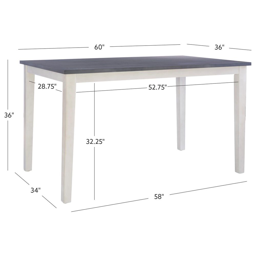 Linon Home Decor Mckoy Counter Height Table in Cream and Charcoal - Table Only, , large