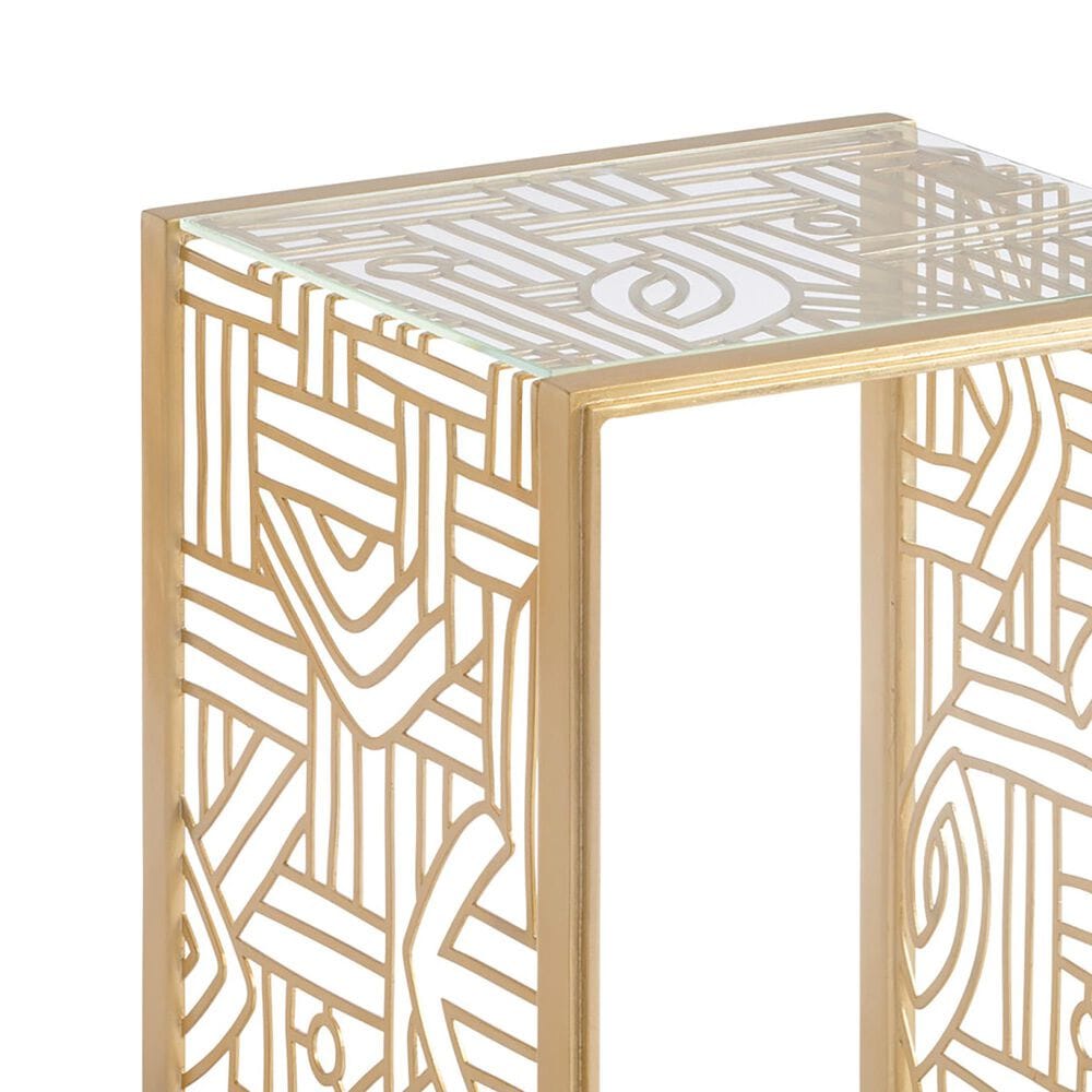 Lexington Home Brands Palm Desert Redford Accent Table in Gold, , large
