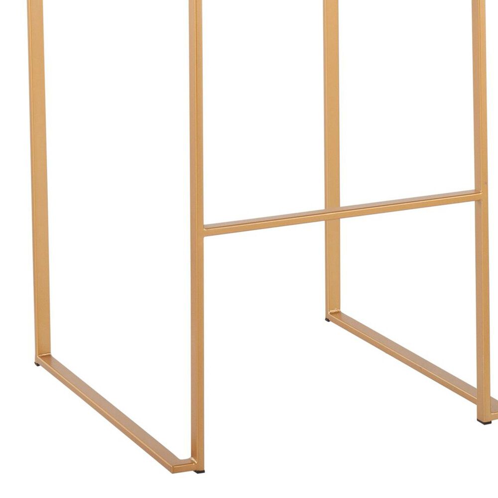 LumiSource Fuji 30" Bar Stool with White Upholstery in Gold (Set of 2), , large