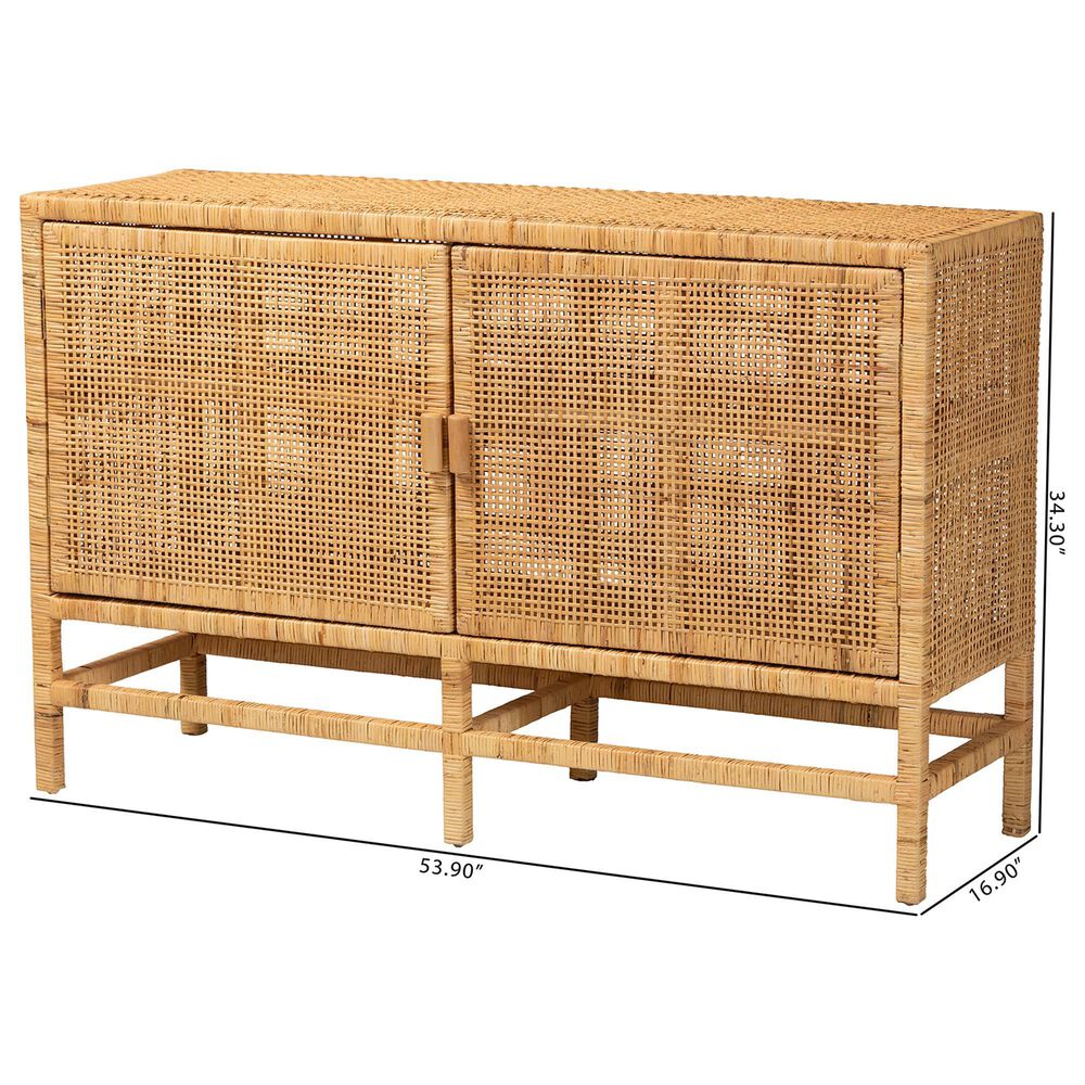 Baxton Studio Vivan 2-Door Storage Cabinet in Natural Brown, , large