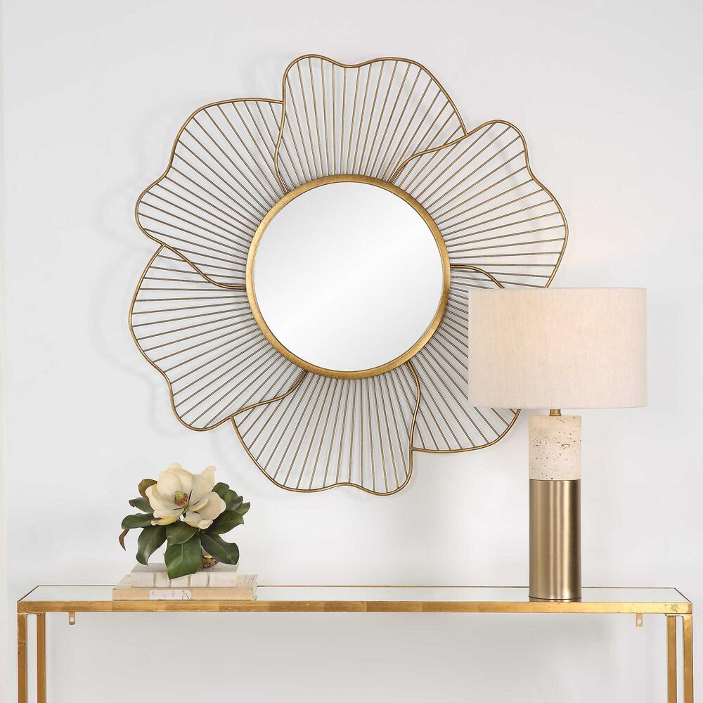 Uttermost Blossom Mirror in Gold Leaf, , large