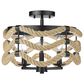 Golden Lighting Marissa 3-Light Semi-Flush in Matte Black, , large