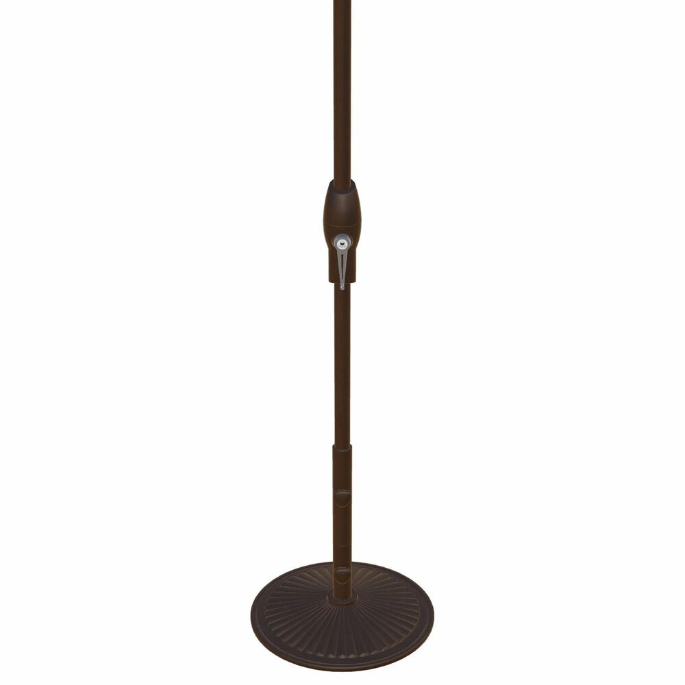Garden Party Market 9' Octagon Push Button Tilt Umbrella with Bronze Base in Direction Linen Stripe, , large