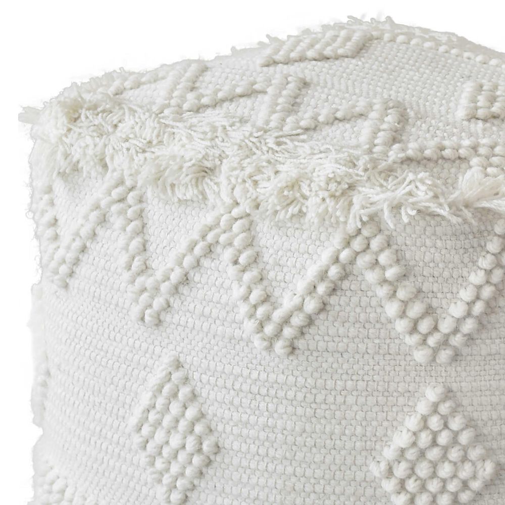 Uttermost Uriah Pouf in Soft Ivory, , large