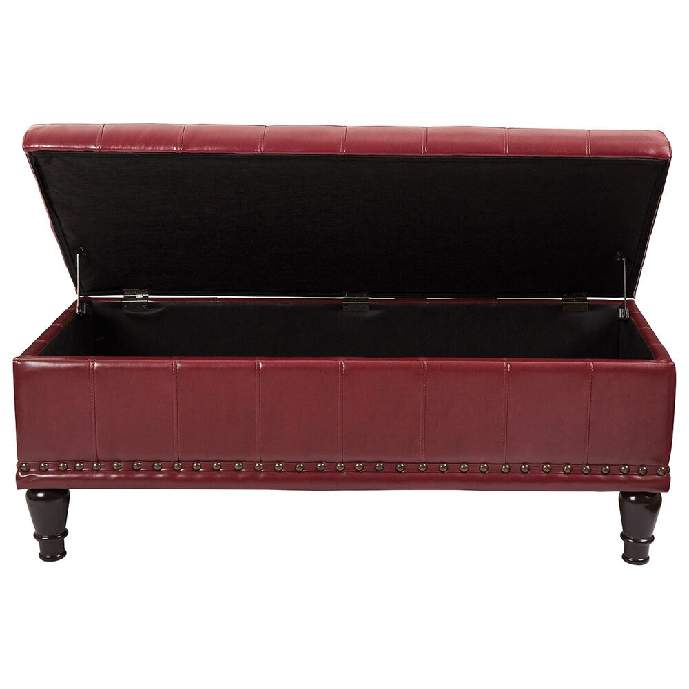 OSP Home Caldwell Storage Ottoman in Crimson Red, , large