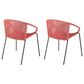 Hearth and Haven Quilla Stackable Dining Chair in Brick Red and Black (Set of 2), , large