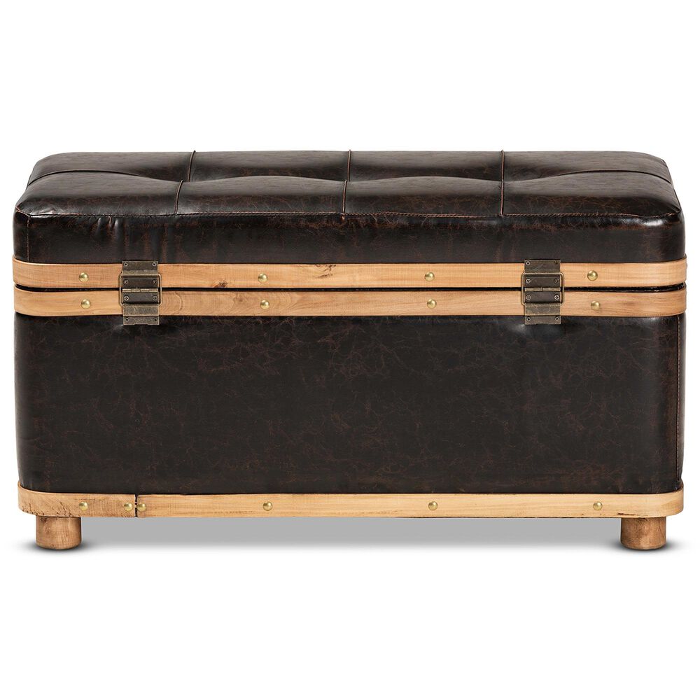 Baxton Studio Gendry Storage Ottoman in Dark Brown, , large