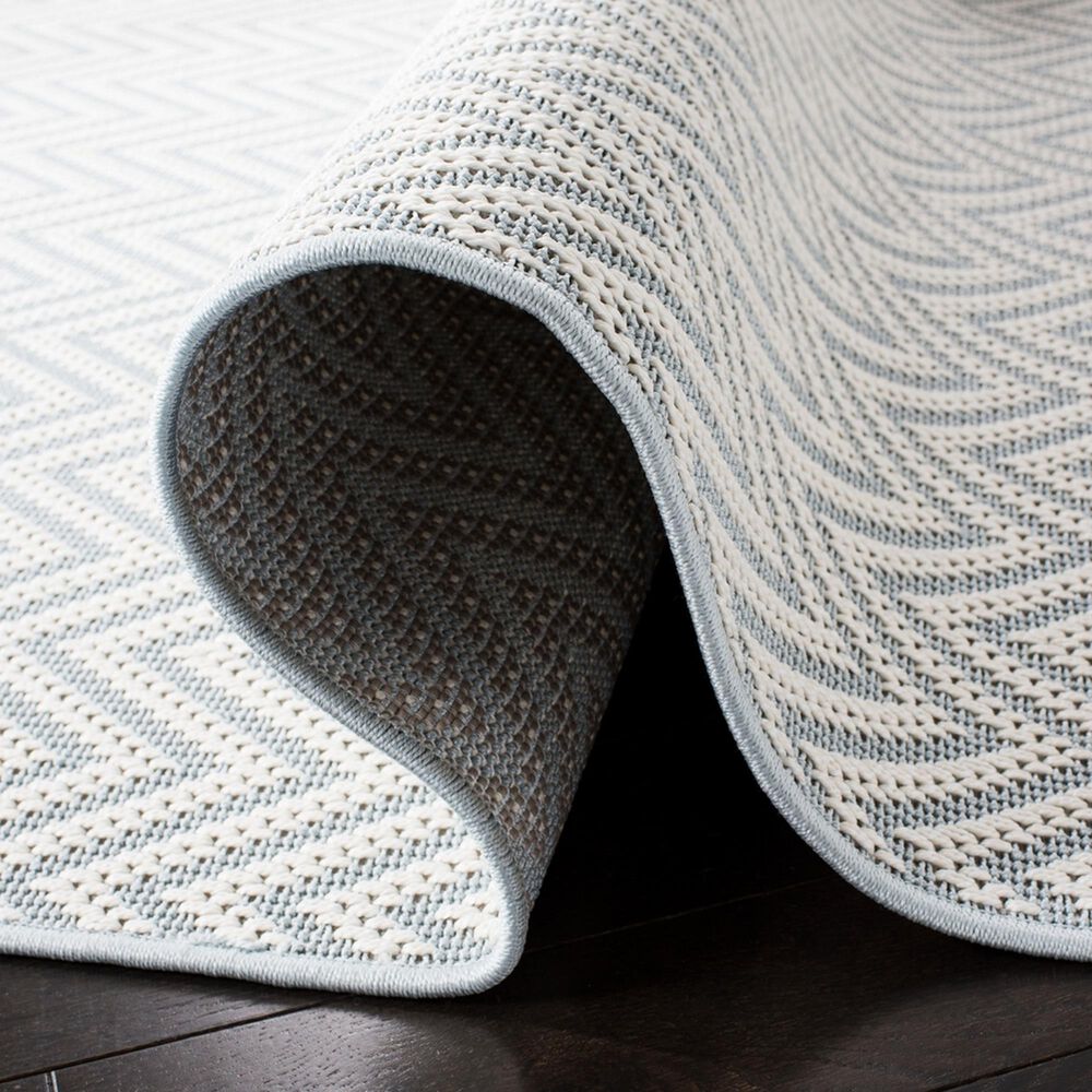 Safavieh Bermuda Chevron 9&#39; x 12&#39; Light Blue and Cream Indoor/Outdoor Area Performance Rug, , large