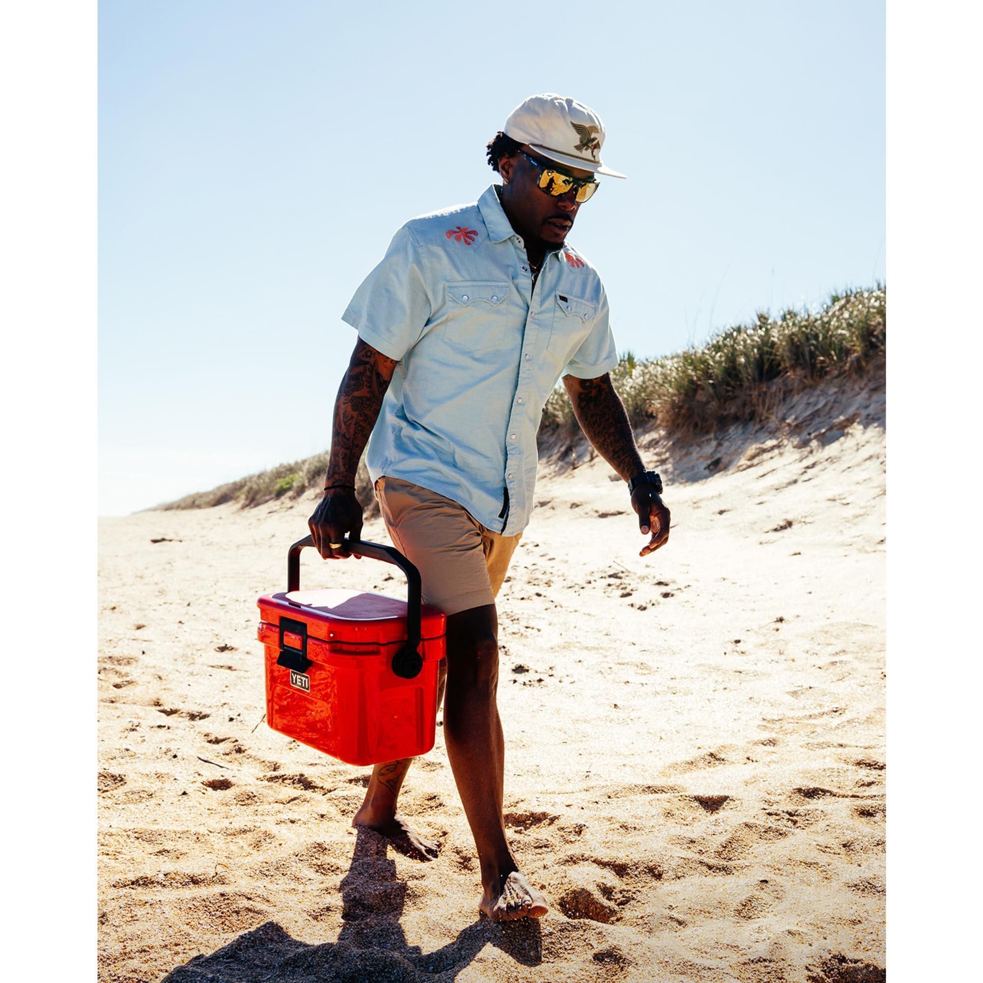 YETI Roadie 8 Hard Cooler in Rescue Red