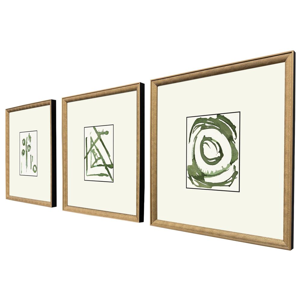 Paragon 16" x 18" Chaos I Wall Art in Green (Set of 3), , large