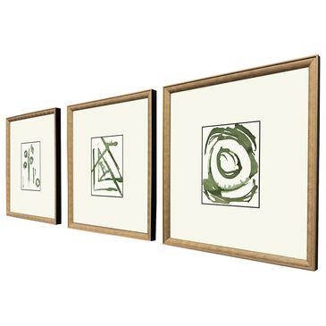 Paragon 16" x 18" Chaos I Wall Art in Green (Set of 3), , large