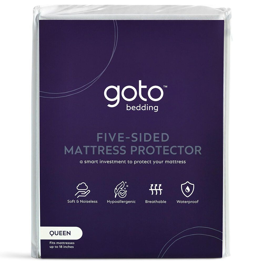 Sanders Collection Goto California King Five Sided Mattress Protector in White, , large