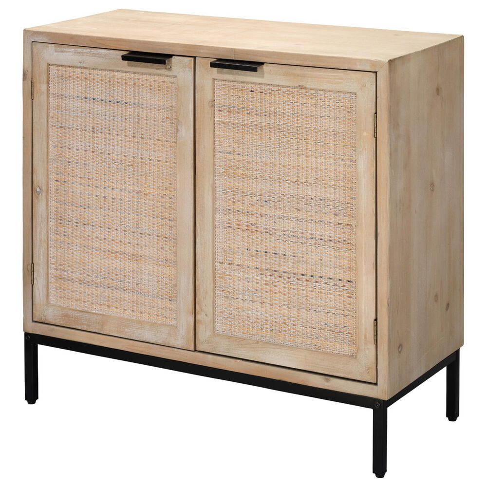 Splendor Living Milford 2-Door Accent Cabinet in Natural Wash and Black, , large