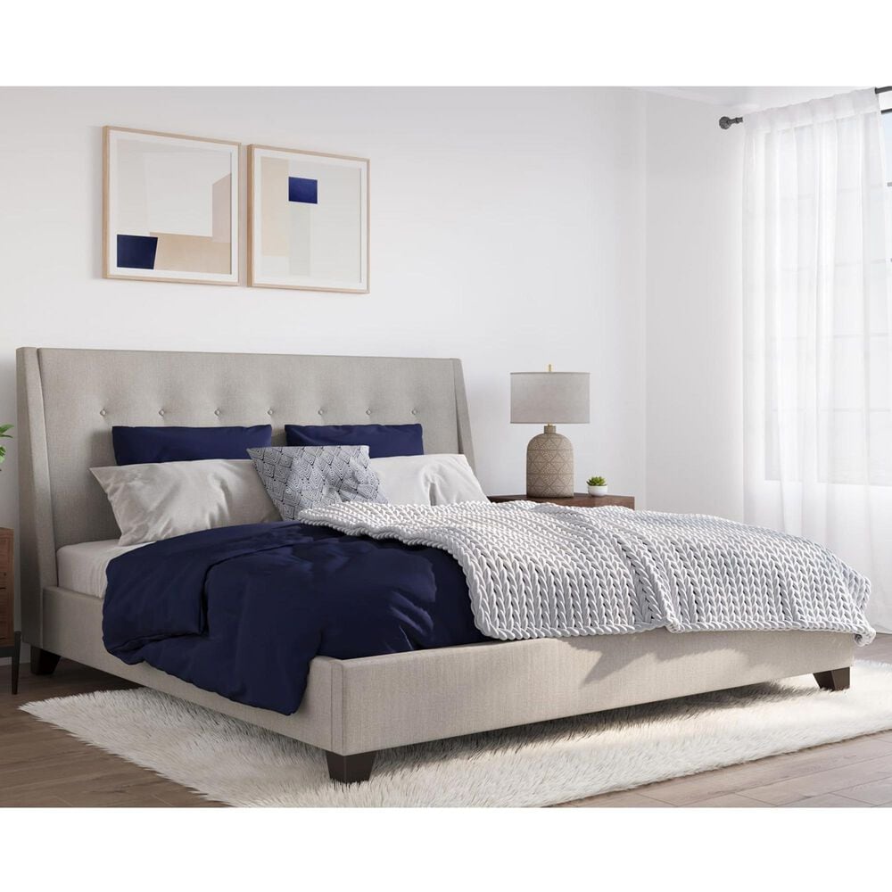 Urban Home Madera King-Size Upholstered Platform Bed in Putty (2026), , large