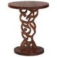 Baxton Studio Donna Nightstand with Pedestal Base in Mahogany Brown, , large