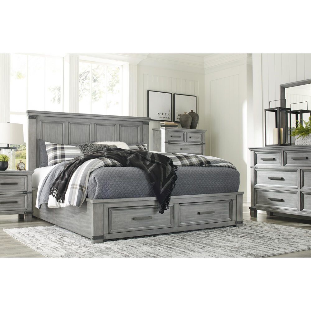 Ashley Russelyn King Storage Bed in Gray, , large