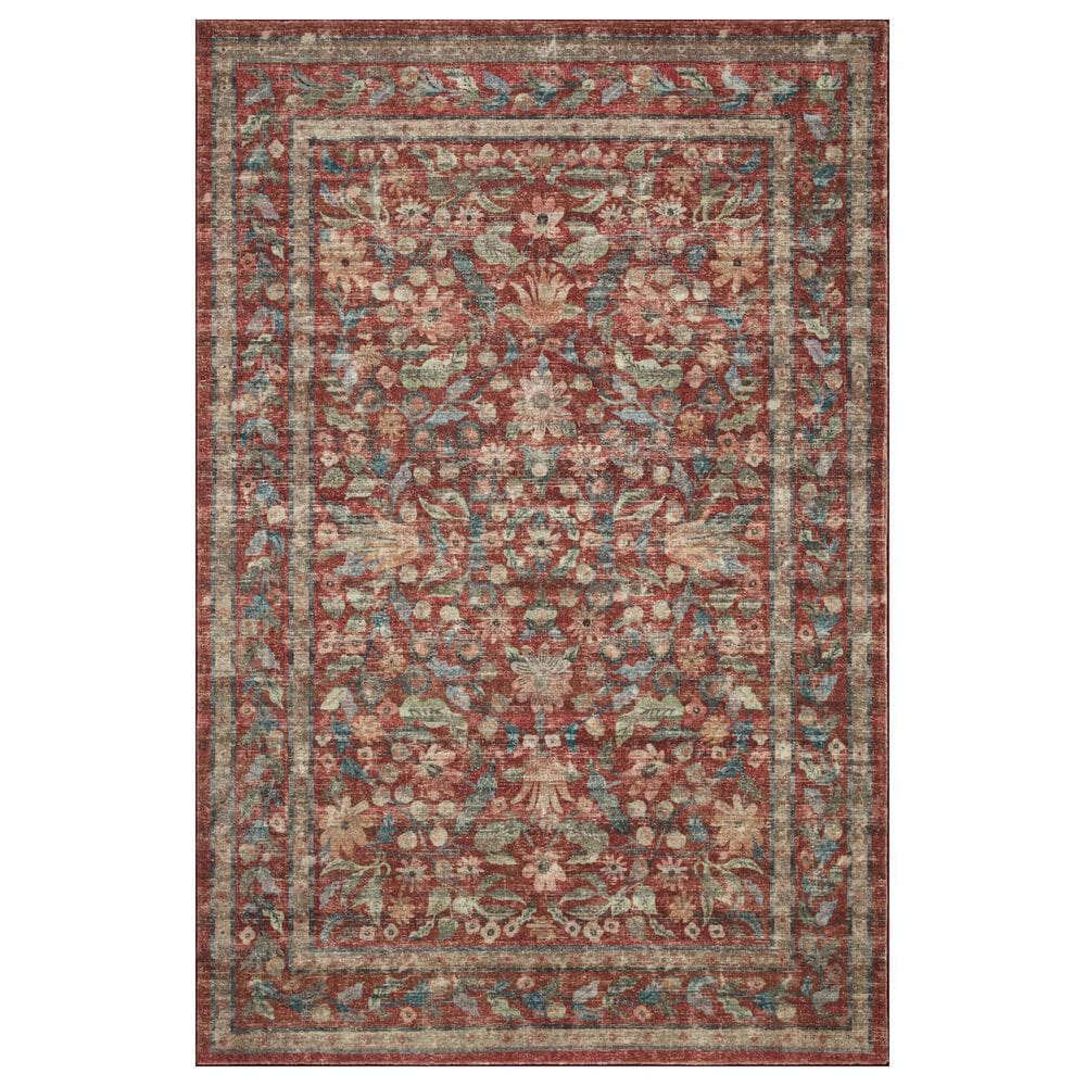 Rifle Paper Co Crafted by Cloth and Company Courtyard 5" x 7"6" Eve Crimson Area Rug, , large