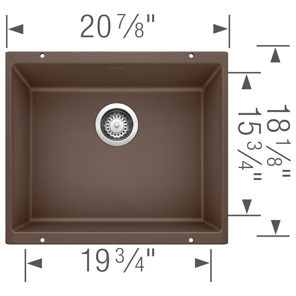 Blanco Precis 21&quot; Single Bowl Kitchen Sink in Cafe, , large