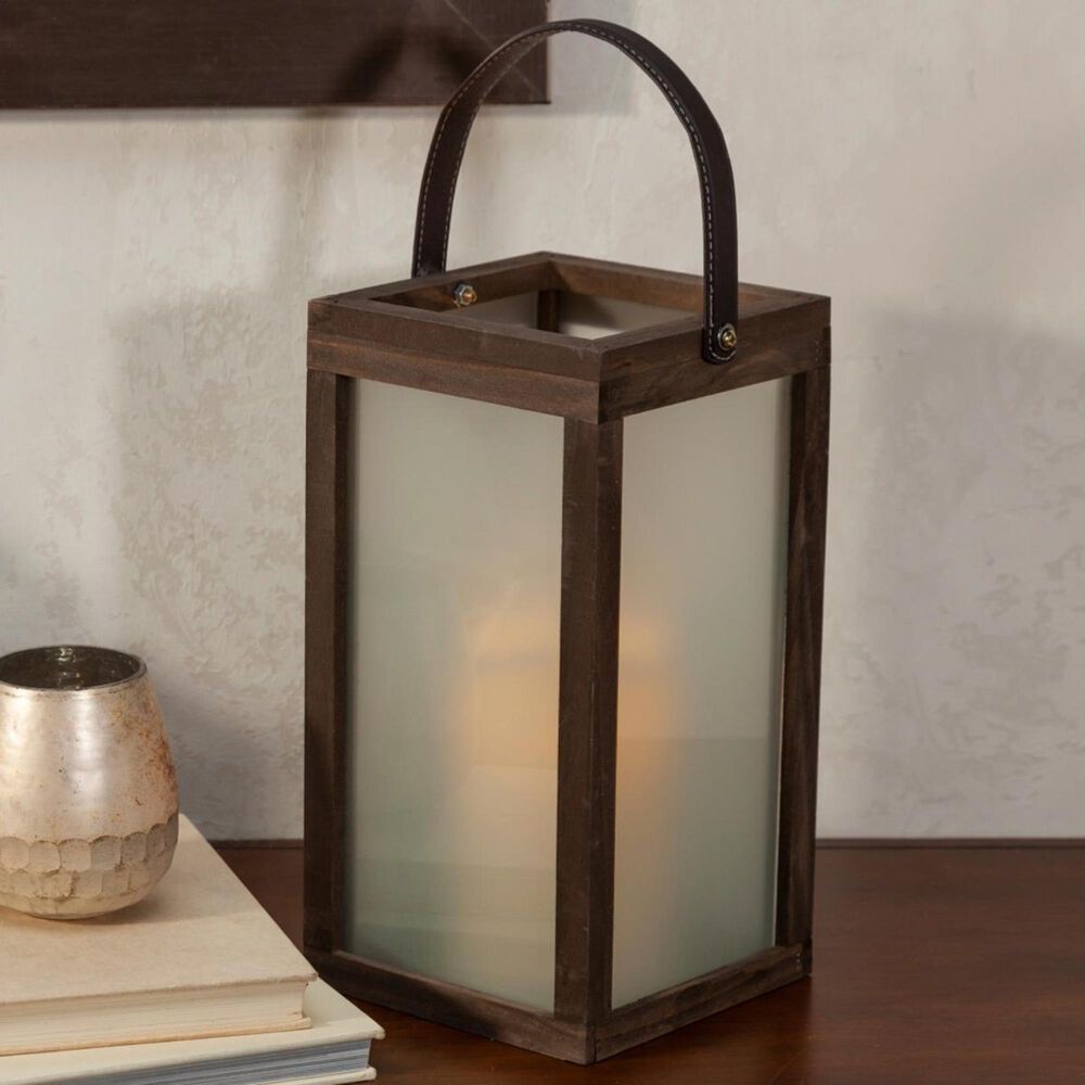 The Gerson Company 12" Wood Lantern in Bronze, , large