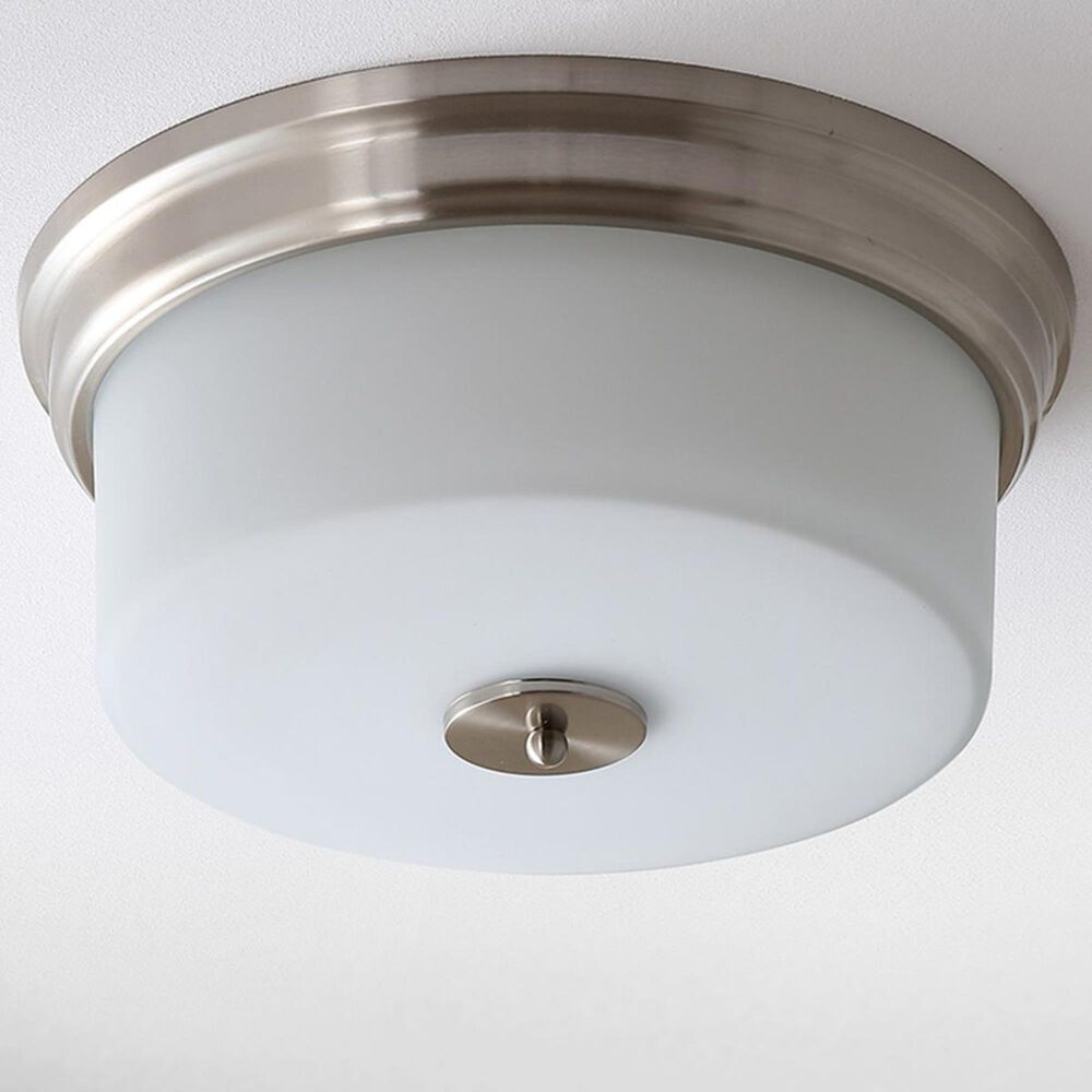 Safavieh Dalen Flush Mount in Brush Nickel/White, , large