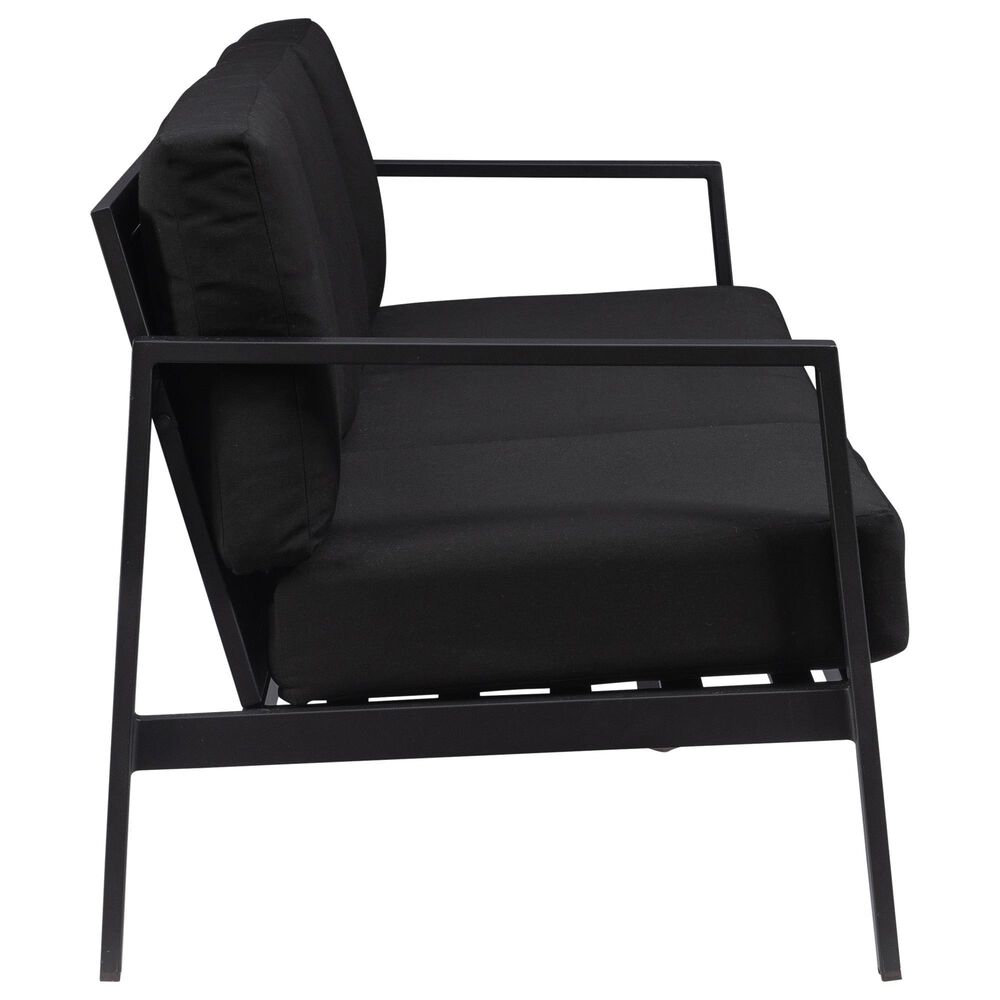 Linon Home Decor Holland Outdoor Sofa with Black Cushions in Black, , large