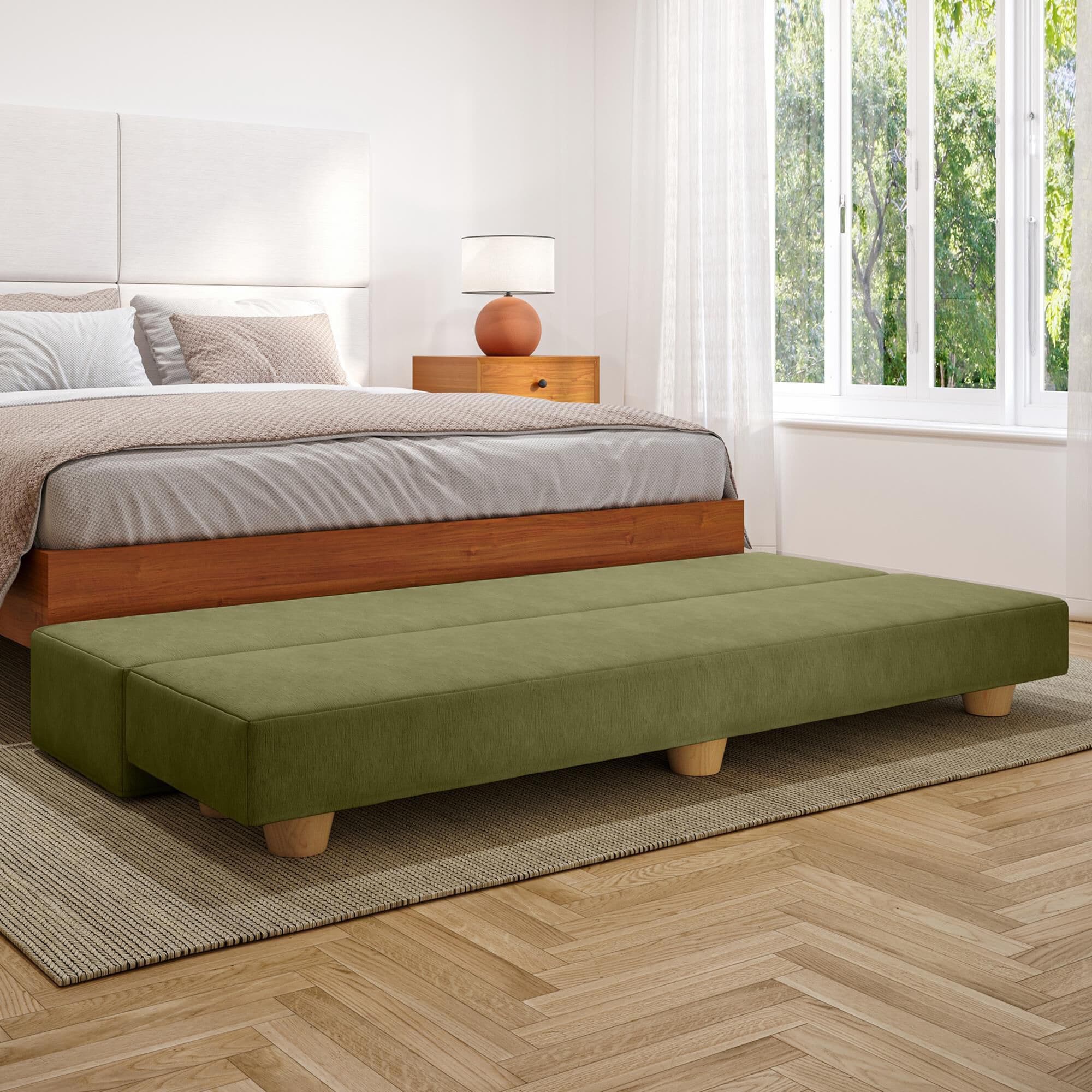 Jaxx Camden Twin Fold-Out Bench in Moss