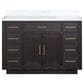 Lexora Home Abbey 48" Single Bathroom Vanity in Black Oak with 2 cm White Carrara Marble Top and Rectangular Sink, , large