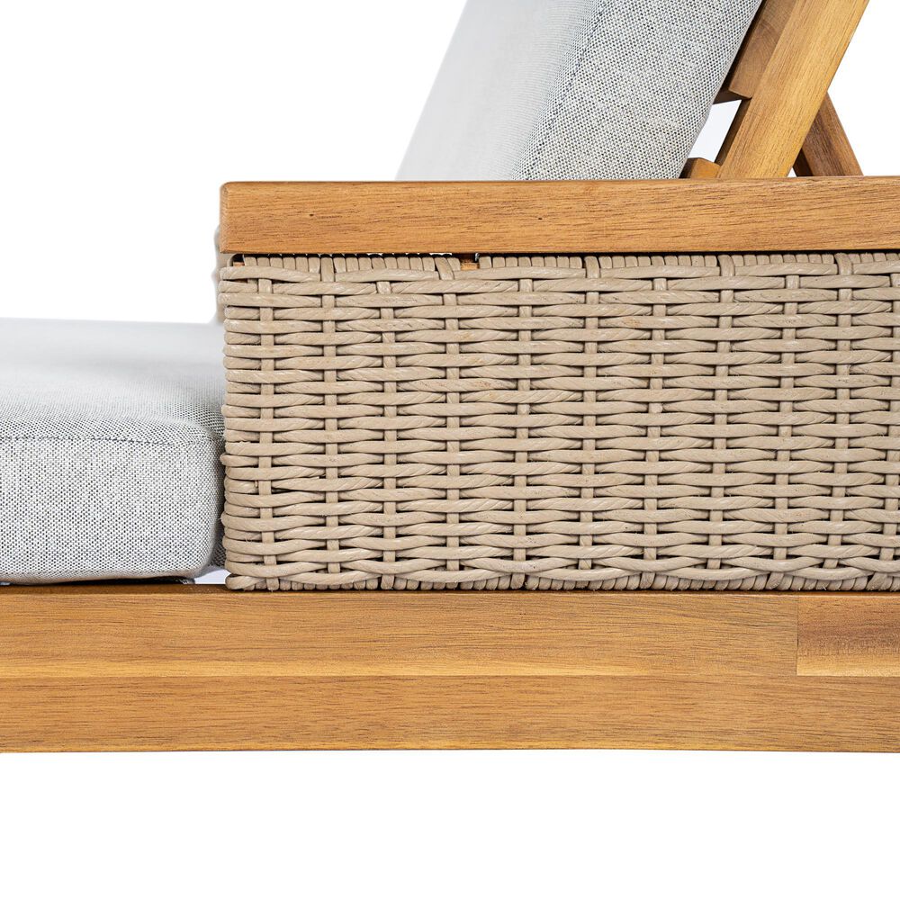 Hearth and Haven Outdoor Chaise Lounge in Light Grey (Set of 2), , large