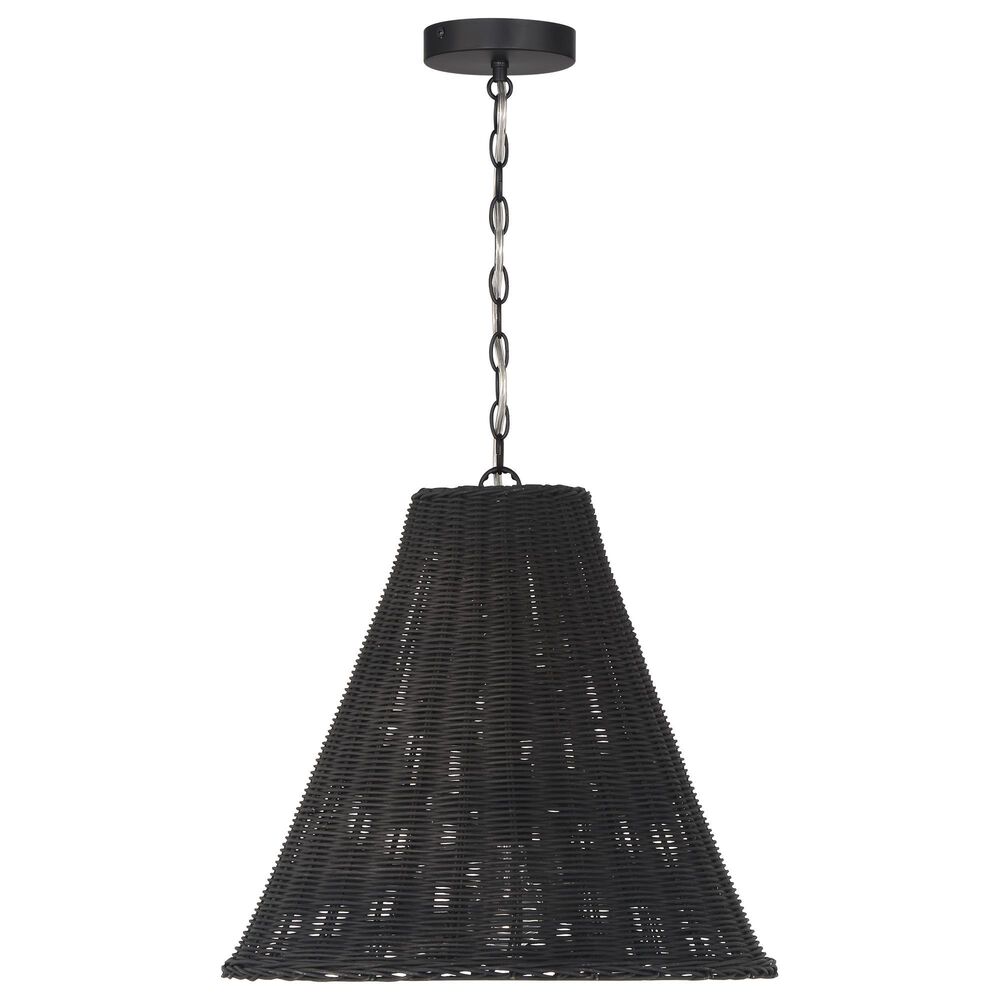Creative Coop Rosemary 1-Light Small Pendant with Black Shade, , large