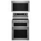 KitchenAid 2-Piece Kitchen Package with 6.7 Cu. Ft. Freestanding Electric Range and 1.1 Cu. Ft. Over-The-Range Microwave Oven in Stainless Steel, , large