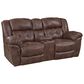 HomeStretch Reclining Console Loveseat in Chocolate, , large