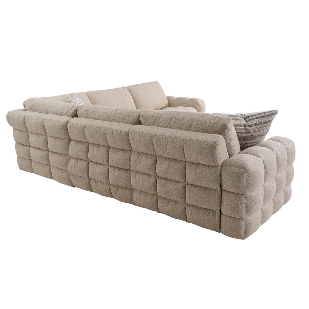 Aurora Furnishings 5-Piece Power Reclining Sectional in Promise Ecru, , large