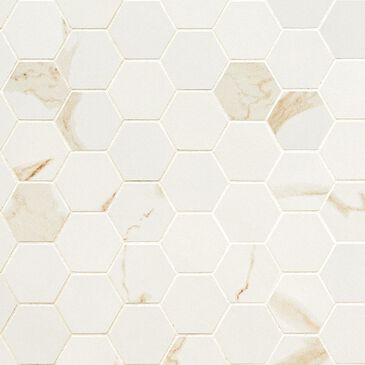 MS International Eden Calacatta 2" x 2" Hexagon on 12" x 12" Porcelain Mosaic Sheet, , large